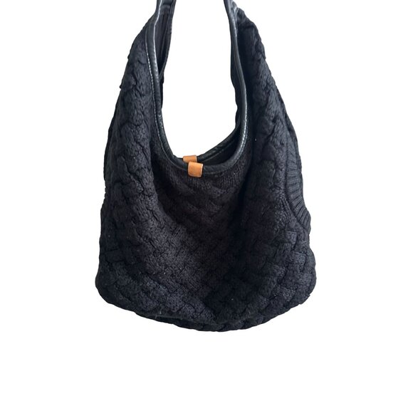 UGG AUSTRALIA Black Knit Sweater Shoulder Hobo Bag - Picture 11 of 12